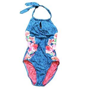 Vera Bradley Ruby Floral Keyhole Halter One Piece Swimsuit Size Small 4/6